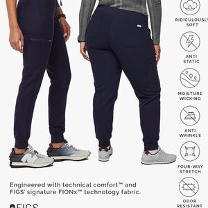FIGS Deep Blue Scrub Zamora Jogger Scrub Pants with Multiple Pockets